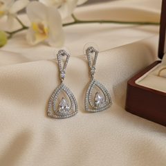 Elegant Teardrop Diamond Dangler Earrings