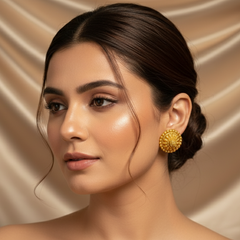 Antique Matte Gold Disc Studs