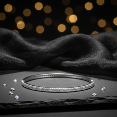 Timeless Double-Row Diamond Eternity Anti-Tarnish Bangle