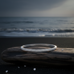 Timeless Double-Row Diamond Eternity Anti-Tarnish Bangle