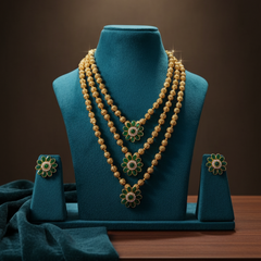 Royal Emerald Bloom Jewellery Set