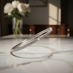 Brilliant Double-Row Diamond Pave Bangle