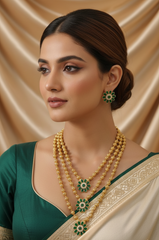 Royal Emerald Bloom Jewellery Set