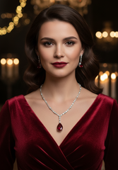 Bold Ruby Teardrop and Diamond Simulant Set