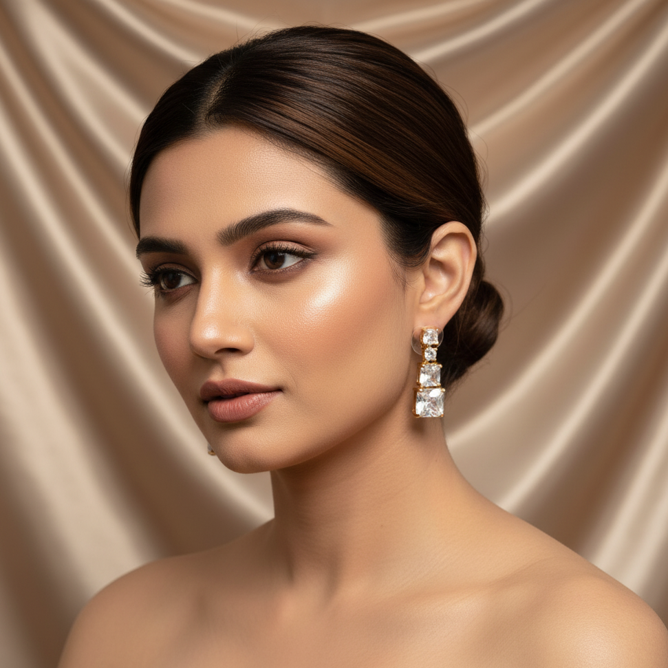 Royal Princess-Cut Diamond Dangler Earrings