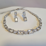 Geometric Crystal Bracelet and Earring Set