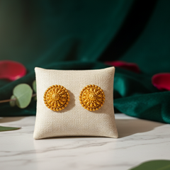 Antique Matte Gold Disc Studs