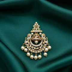 Antique Gold Chandbali Jhumka Earring
