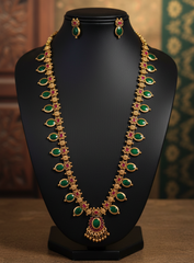 Regal Emerald & Ruby Temple Necklace Set