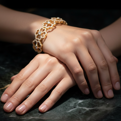 Delicate Floral Diamond Anti-Tarnish Bangle in Gold