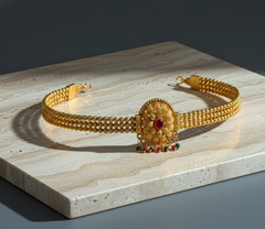 Traditional Multi-Strand Gold Choker Necklace