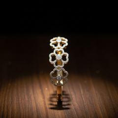 Delicate Floral Diamond Anti-Tarnish Bangle in Gold