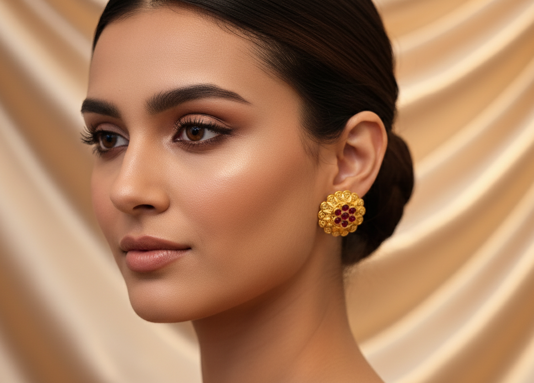 Grand Kundan-Style Floral Studs