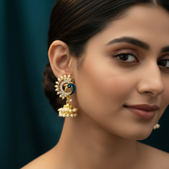 Elegant Peacock-Themed Jhumka Earrings