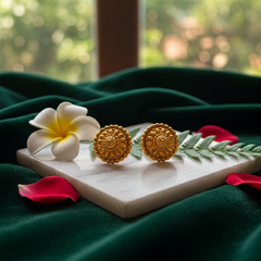 Antique Matte Gold Disc Studs