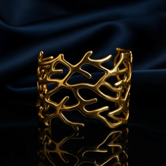 Striking Coral Branch Gold Cuff