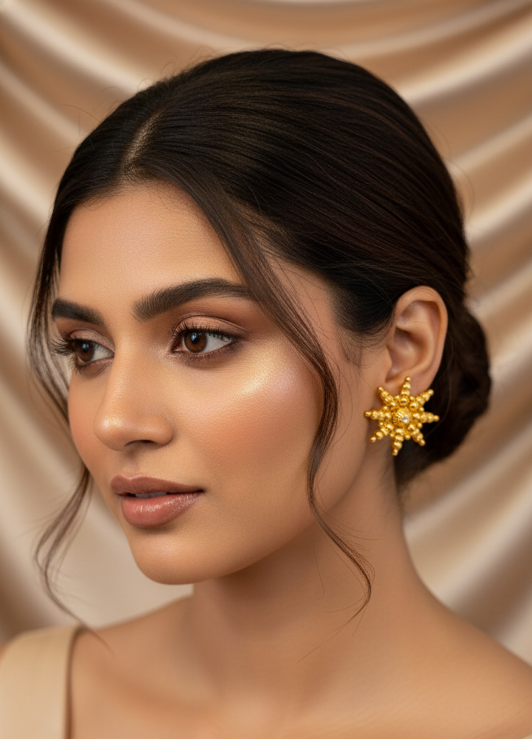 Traditional Gold Stud Earrings