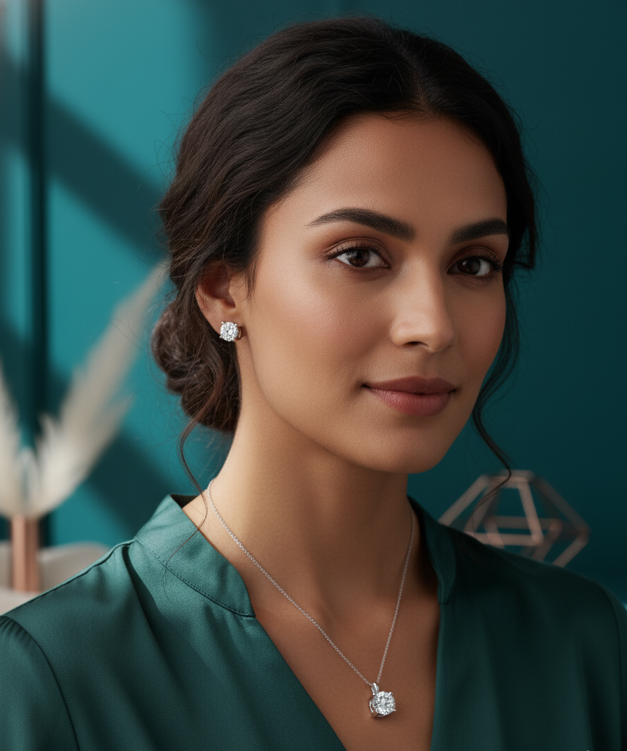 Elegant Solitaire Jewelry Set