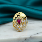 Contemporary Gold-Tone Cocktail Ring