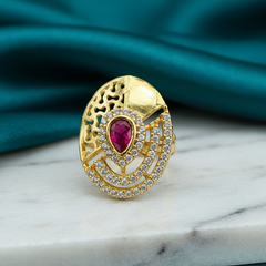 Contemporary Gold-Tone Cocktail Ring