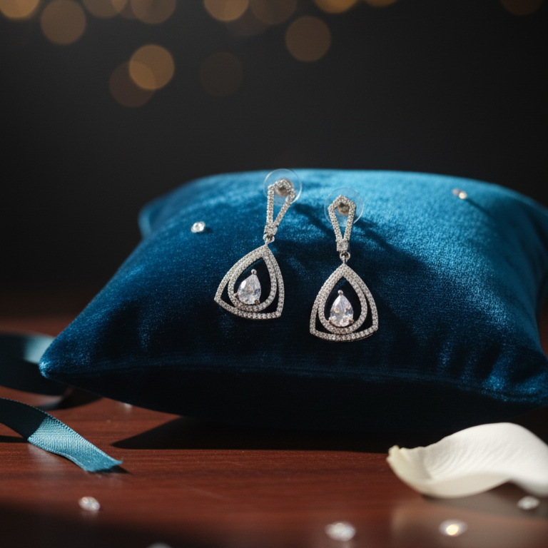 Elegant Teardrop Diamond Dangler Earrings