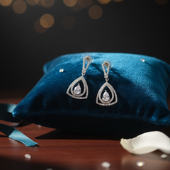 Elegant Teardrop Diamond Dangler Earrings