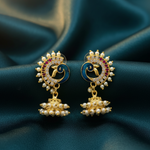 Elegant Peacock-Themed Jhumka Earrings