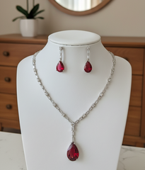 Bold Ruby Teardrop and Diamond Simulant Set