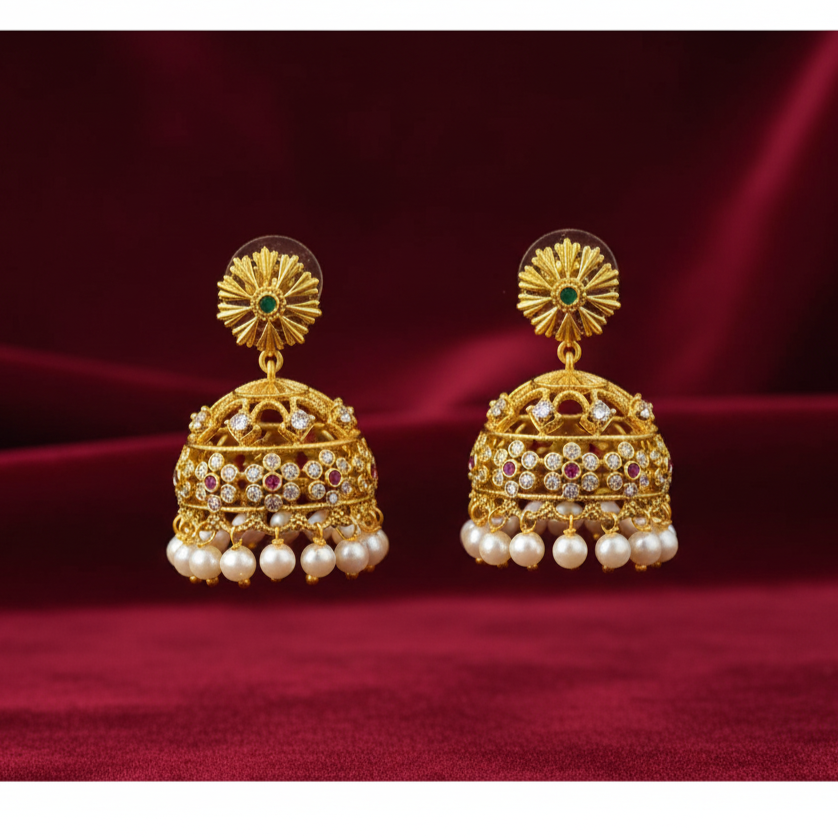 Intricately Designed Traditional Jhumkas