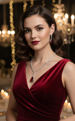 Bold Ruby Teardrop and Diamond Simulant Set