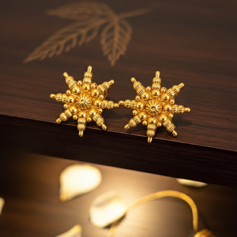 Traditional Gold Stud Earrings