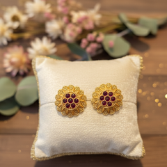 Grand Kundan-Style Floral Studs