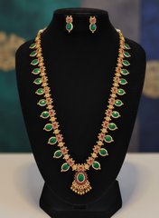 Regal Emerald & Ruby Temple Necklace Set
